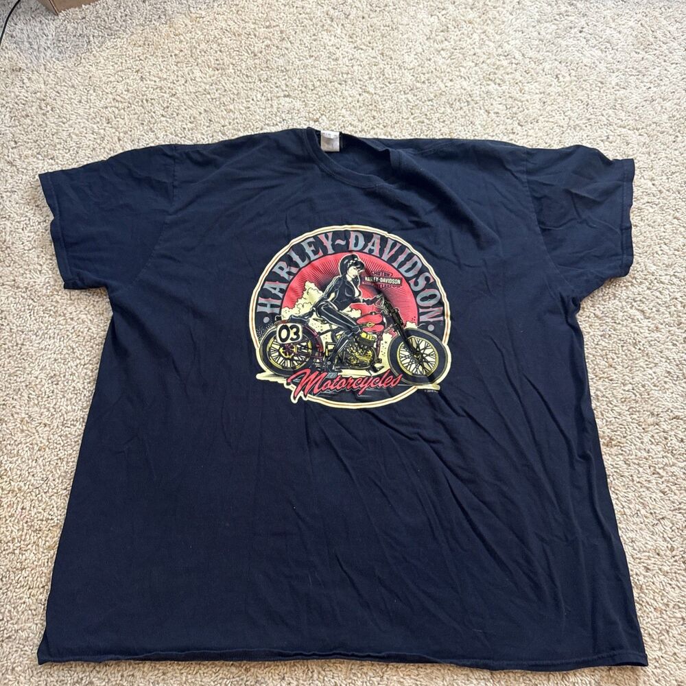 Vintage Harley Davidson Shirt Black Grand Turk Size 3XL Biker T-Shirt Streetwear
